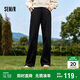 森馬（Semir）休閑褲女發(fā)熱抗菌長褲2024冬季氣質(zhì)搖粒絨純色闊腿褲109724127001