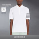 THOM BROWNE[TB]湯姆布朗[6期免息]男女同款四條紋棉質(zhì)短袖POLO衫 白色 2XL