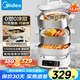 美的（Midea）多功能可拆洗電蒸鍋 燉蒸煮涮炒煎一體 不銹鋼 三層大容量 分體式猛火電鍋ZGC282802