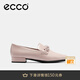 愛步（ECCO）穆勒鞋女 尖頭單鞋淺口粗跟皮鞋 型塑214243 裸粉色21424301118（牛皮革） 38