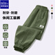 唐獅（TonLion）兒童休閑褲春夏戶(hù)外涼感褲子春裝薄款梭織工裝長(cháng)褲 軍綠色 130