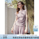 范思藍(lán)恩氣質(zhì)醋酸套裝女夏季2025新款一字領(lǐng)上衣直筒褲兩件套2132 霧光紫上衣 M