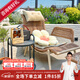 紫葉（ziye） 戶(hù)外沙發(fā)組合藤編桌椅茶幾三件套庭院室外陽(yáng)臺躺椅沙發(fā)椅 1【沙發(fā)椅】配坐墊頭枕