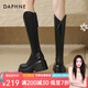 達(dá)芙妮長(zhǎng)靴女高跟粗跟長(zhǎng)筒靴秋季2025新款增高品牌百搭高筒女靴 黑色【加絨】 36 (230mm) 標(biāo)準(zhǔn)碼
