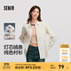 森馬（Semir）長(cháng)袖襯衫女冬中長(cháng)款寬松純棉燈芯絨純色襯衣簡(jiǎn)約溫柔通勤上衣 奶白10501 M