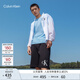 Calvin Klein Jeans夏季男士休閑通勤印花ck抽繩腰純棉針織運動(dòng)短褲J325563 BEH-太空黑 M