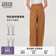 Teenie Weenie小熊牛仔褲女2025年春夏新款簡約時尚休閑高腰香蕉褲長褲 淺卡其色 M