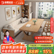 晶耀客廳實(shí)木雙層大長(cháng)書(shū)桌家用長(cháng)條桌辦公桌休閑寫(xiě)字桌沙發(fā)多人學(xué)習桌 2米書(shū)桌+三人位沙發(fā)+3學(xué)士椅 豪華款