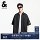 杰克·瓊斯（JACK&JONES）夏季寬松翻領(lǐng)紐扣單側(cè)口袋底擺刺繡時(shí)尚潮流襯衫男裝225204004 E42幻影灰 常規(guī) S