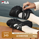FILA 斐樂官方女鞋OAKMONT SANDAL摩登涼鞋2025夏新款歐客漫涼鞋 黑-BK 37.5