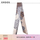 ERDOS 桑蠶絲幾何圖案印花時(shí)尚細(xì)窄真絲女士絲巾 卡其 165cmX12.5cm