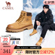 駱駝（CAMEL）【王俊凱同款】馬丁靴男秋冬2025新款大黃靴女戶外工裝靴登山鞋子 GE122W7757T 金黃色（男款） 42