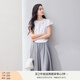 香影白色泡泡袖t恤女2025夏裝新款減齡抽褶收腰正肩顯瘦短袖上衣 白色 M 160/84A/95-110斤
