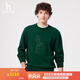 哈吉斯（HAZZYS）男裝 2025春季新款棉彈男上衣大LOGO休閑圓領(lǐng)衛(wèi)衣男ABTZE0CAE02 深綠色DG XL （180/100A 50）