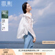 香影萊賽爾天絲襯衫女夏裝輕薄寬松外搭開(kāi)衫上衣防嗮白色長(zhǎng)袖襯衣 白色 S