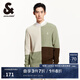 杰克·瓊斯（JACK&JONES）男裝秋冬新款時尚百搭舒適長袖毛衣靜奢風(fēng)拼色圓領(lǐng)套頭針織衫男 E08 橄欖綠 L 180
