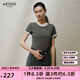 艾諾絲雅詩(shī)【商場(chǎng)同款】2025夏季新品休閑短袖字母圓領(lǐng)T恤上衣女40516125 煙草灰 S