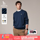 哈吉斯（HAZZYS）七夕禮盒男裝 秋款簡約素凈休閑男上衣PHIZ基礎(chǔ)衛(wèi)衣ABTZE0CCI31 淺藏青色LN XL （180/100A 50）