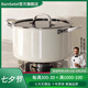 BAMBETEL班貝特德國品牌陶瓷316L加深不銹鋼湯鍋家用無涂層不粘蒸煮燉蒸鍋 【湯鍋+蒸籠】 3-5人使用 24cm