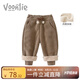 凡獵女童褲子秋冬裝2025新款兒童運(yùn)動(dòng)褲寶寶衛(wèi)褲加絨加厚保暖冬季 卡其色 90