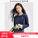 佐丹奴長袖T恤女純棉打底衫甜美花朵刺繡圓領(lǐng)套頭衫13324792
