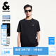 杰克·瓊斯（JACK&JONES）25年衣服男裝短袖t恤男士夏季【涼感】華夫格潮流法斗犬刺繡半袖 E40黑色 常規(guī) L