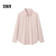 森馬（Semir）長(zhǎng)袖襯衫女冬中長(zhǎng)款寬松純棉燈芯絨純色襯衣通勤上衣101724105001