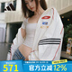阿迪達斯 （adidas）三葉草女裝 秋季新款MOTO JKT W 賽車風(fēng)立領(lǐng)運動寬松夾克外套 KG6677/漢玉白/黑色 XS