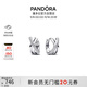 潘多拉（PANDORA）密鑲交錯三環(huán)耳環(huán)精致高級小眾生日禮物送女友教師節禮物