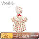 凡獵嬰兒夏裝薄款包屁衣新生兒衣服女寶寶連體衣夏季滿(mǎn)月公主哈衣 WD626粉色 59cm
