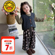 G.DUCKKIDS小黃鴨童裝女童套裝春秋2025新款兒童衣服針織開(kāi)衫馬甲女寶寶坎肩 灰色 110 建議4~5歲【100-110cm】cm