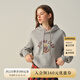 ELAND衣戀衛(wèi)衣女時(shí)尚印花落肩闊版連帽上衣2025秋季新款 中灰色(18)M/Grey M /165