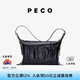 PECO927單肩真皮無(wú)性別牛皮大容量新款單肩斜挎枕頭包送女友七夕禮物 經(jīng)典黑頭層油蠟牛皮 現(xiàn)貨