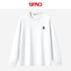 SPAO100%純棉長袖T恤男女2025年春秋新款青春色系上衣SPCX25ST02XY 白/海軍熊-貼布繡 L