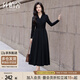 絲柏舍A字連衣裙2025秋裝新款女裝時(shí)尚收腰長(cháng)袖V領(lǐng)氣質(zhì)大擺裙