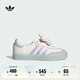 adidas T頭鞋 SAMBAE裝飾花朵厚底增高板鞋德訓鞋阿迪達斯三葉草   白/淺紫/清澈灰   36.5