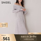 SNIDEL秋冬氣質(zhì)修身長裙翻領(lǐng)露肩針織連衣裙SWCO245060 粉色 S （0）