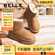 百麗（Belle）君妍同款小暖爐2代厚底雪地靴女棉鞋加絨保暖短靴D1K2DDD4 【吳宣儀同款】棕色 第二代 39 (245mm)