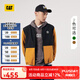 CAT卡特夾克外套男男士時(shí)尚拼接搖粒絨棒球風(fēng)單夾克外套商場(chǎng)輕戶(hù)外 棕黃 L