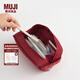 無印良品 MUJI 錦綸筆袋 文具盒文具袋簡約立體 鉛筆盒 大容量尼龍收納 紅色 寬19*高８*厚８cm