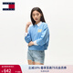 TOMMY JEANS25新款春夏女裝純棉美式復(fù)古潮流字母印花寬松圓領(lǐng)衛(wèi)衣21345 藍(lán)色C12 S