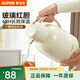 蘇泊爾（SUPOR）保溫壺家用玻璃內(nèi)膽暖水壺大容量熱水瓶學(xué)生宿舍熱水壺保溫水壺 奶油白【防塵壺嘴】1.7L