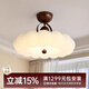 燈將臥室吸頂燈中古復(fù)古奶油風(fēng)餐廳主臥房間兒童房護(hù)眼溫馨浪漫燈具 直徑52cm【全光譜護(hù)眼】三色變光