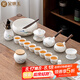 金鑲玉功夫茶具套裝陶羊脂玉白瓷泡茶壺杯辦公送人禮品盒高端 江上觀景