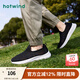 熱風(fēng)（Hotwind）男鞋透氣網(wǎng)面鞋春秋戶(hù)外休閑運動(dòng)跑步鞋輕便一腳蹬健步鞋男老人鞋 01黑色 41 偏大半碼