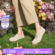 PANSY盼喜日本女鞋樂(lè)福鞋舒適透氣加寬一腳蹬飛織2025年夏季薄款4228 米色 37
