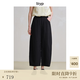 旅途原品ltyp 真絲可水洗干絲立體分割奶奶褲 極簡(jiǎn)八分休閑褲女秋 磨砂黑 M