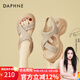 達芙妮滿(mǎn)天星水鉆運動(dòng)涼鞋女2025夏季新款仙女風(fēng)厚底松糕沙灘羅馬鞋女 杏色 37