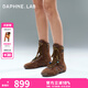 DAPHNE LAB方糖拳擊靴七夕禮物 德訓(xùn)底獵裝短靴復(fù)古中筒西部靴女靴25秋新款 咖色 37 (235mm)