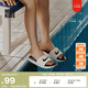 耐克（NIKE）官方男女童KAWA大童拖鞋室內(nèi)易穿脫舒適819352 100白色/黑 35